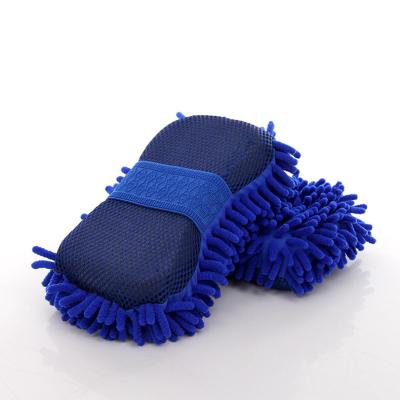 China Heavy Duty Soft Hand Towel Dirty Car Wash Supplies Car Wash Towel Microfiber Chenille Chenille Cleaning Sponge Block for sale