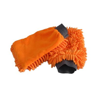 China Chenille Heavy Duty Microfiber Glove Dirt Car Wash Glove Hemming Wash Car Mitt Cleaning Soft Drying Cloth for sale