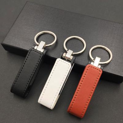 China OEM Logo Leather USB Flash Card Factory Drives With Metal Ring for sale