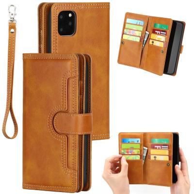 China Multifunctional Dirt Resistant PU Leather Wallet Phone Case With Card Slots For iPhone 11 Pro Max for sale