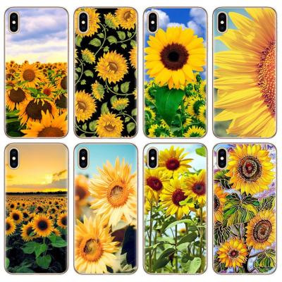 China Dirt Resistant Sunflower TPU Soft Leather Cell Phone Case For iPhone X/Xs for sale