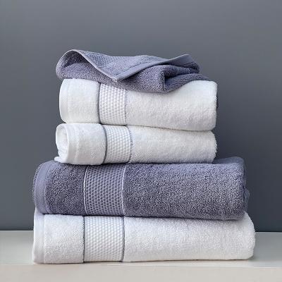 China Sustainable High Quality Cotton Hotel Towels Set Luxury Hotel Bath Towel White Best Selling Custom Made 100% Cotton Hotel Bath Towels for sale