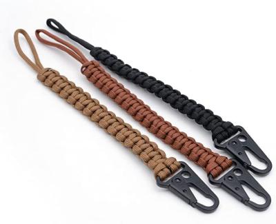 China Outdoor camping hiking high quality custom made survival travel key chain, paracord key chain with carabiner, paracord key chain for sale