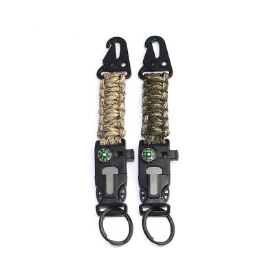 China Outdoor Camping Increasing Clasp Wholesale Tactical Paracord Chick Travel Key Chain, Survival Key Chain, Paracord Key Lanyard for sale