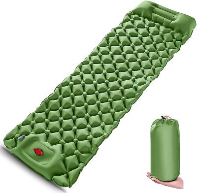 China Portable Self Inflating Sleep Protection Air Mattress TPU Nylon Ultralight Inflatable Outdoor Camping Mat With Pillow for sale