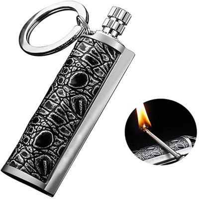 China Outdoor Camping Increasing Fire Flint Strike Match Lighter Kerosene Oil Gas Survival Tool Waterproof Key Chain Moving Outdoor Permanent Match for sale