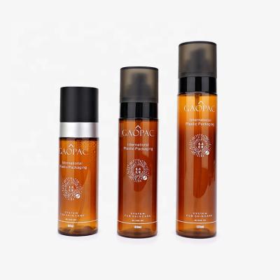 China Brown 80ml 100ml 120ml Custom Colored Plastic Fine Mist Spray Bottle Personal Skin Care Packaging Good Selling Skin Care Packaging for sale