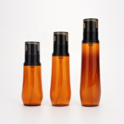 China Cosmetic Pump Amber Travel Bottles Skin Care Packaging 50ml 80ml 100ml Lotion Bottle Personal Plastic Essential Oil Container Empty for sale