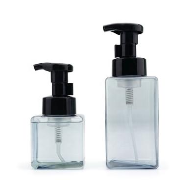 China 250ml 500ml PETG Foam Hand Soap Sanitizer Empty Plastic Square Dispenser Bottle Plastic Personal Health Packaging for sale