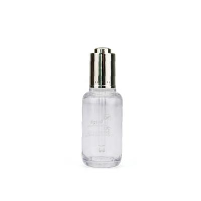 China Personal skin care packaging factory professional skin care essence serum shinny gold aluminum press dropper plastic bottle for sale