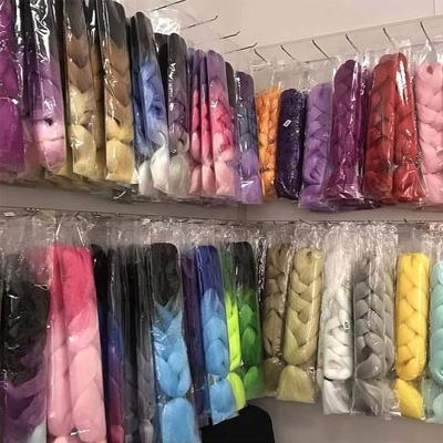 China High quality with ombre high quality synthetic hair factory price raw material raw material elephant braid extension synthetic braiding hair for sale