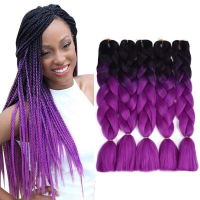 China High Quality With Factory Price Wholesale Colorful Jumbo Braid Hair Extensions 24 Inch Braided Hair Synthetic Fiber Ombre Braiding Hair for sale