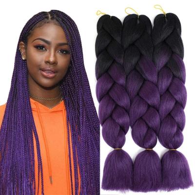 China High Quality With Factory Wholesale Price Ombre Synthetic Braiding Hair Braid 24 Inch Synthetic Hair Extensions Jumbo Braids for sale