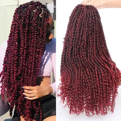 China High Quality With Factory Wholesale Price Passion Twist Crochet Hair Ombre Color Hair For Passion Twist Braiding Curly Ends Synthetic Hair Extensions for sale