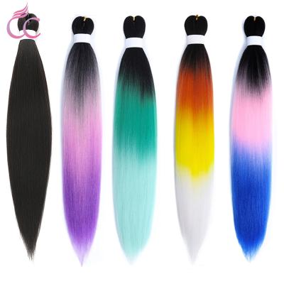 China High Quality With Factory Price Wholesale 24inch 36inch Ombre EZ Braiding Hair Yaki Hair Extension Synthetic Braiding Hair Pre-streched EZ Braiding Hair for sale