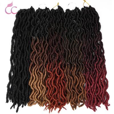 China High Quality With Factory Wholesale Price Synthetic Wavy Gypsy Locs Hair Extensions Crochet Curly Faux Locs Ombre Goddess Lcos Crochet Hair for sale