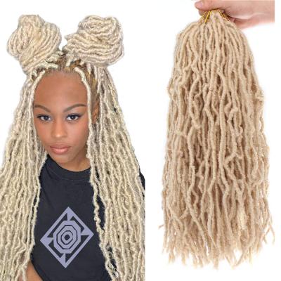 China High Quality With Factory Wholesale Price New Faux Locks Crochet Hair 18 Inches Soft Pre-looped Nu Locs Crochet Braids Hair Synthetic Braiding Hair for sale