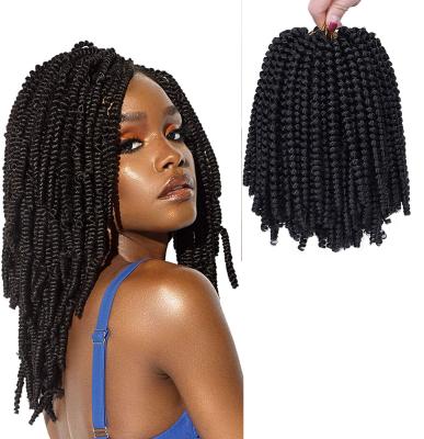 China High Quality With Factory Wholesale Price Spring Twist Crochet Braids Hair 8 inch Curly Ombre Colors Nubian Synthetic Braiding Twist for sale