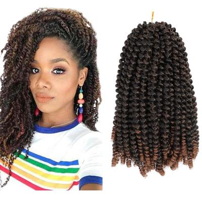 China High Quality With Factory Wholesale Price Spring Curly Twist Ombre Synthetic Hair Extensions 8 Inch Nubian Twist Crochet Bouncy Hair Braids for sale