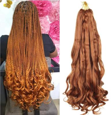 China High Quality With Factory Wholesale Price Loose Wavy Braiding Hair Extensions Spiral Hair Ombre Curly Loop Synthetic Wavy Crochet Braids Wavy Extension For Braids for sale