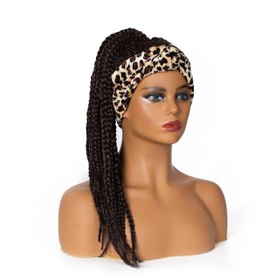 China High Quality With Factory Wholesale Price Long Synthetic Headband Braided Ponytail, Crochet Hair Braiding Dreadlocks Wrap Wigs, Braid Ponytail With Headband Easy To Wear for sale