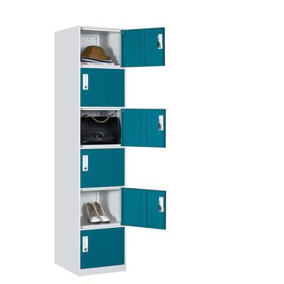 China Hot Selling Steel Communal Facilities Cloakroom Helmet Locker 6 Door Office Gym Cabinet Steel Locker Factory Price for sale