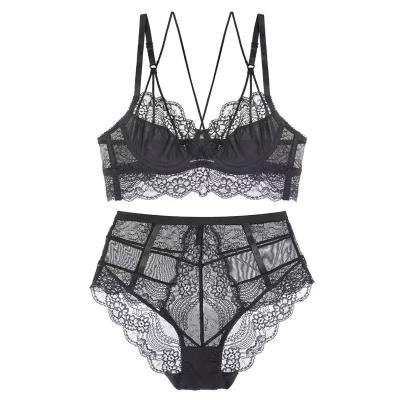 China 95%Polyester+5%Spandex Lightweight Lace Bra Set Sexy Lingerie Bra And Panties Sets Sexy Women Underwear Bra Panty Set for sale