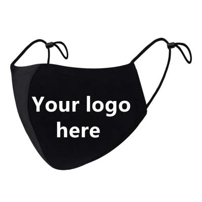 China Wholesale Popular Reusable Washable Washable Black Breathable Custom Logo Or Pattern Writing Party Face Mask With Adjustable Ear Strap for sale