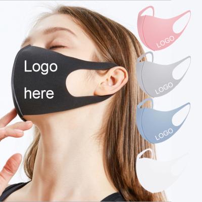 China Polyester Fabric Cloth Face Party Mask Logo Elasticity Reusable Custom Adult Black Masks Printed Pattern Design Logo for sale