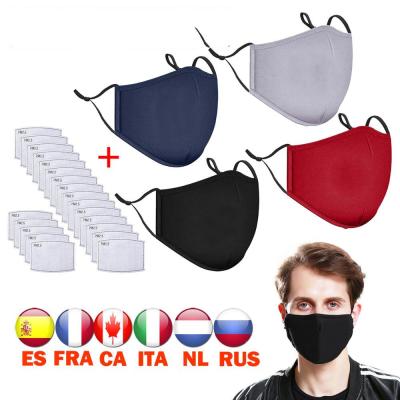 China Wholesale Washable Reusable Fashion Cloth Party Good Quality Cotton Face Mask Black Cloth With Breathable Filter Valve for sale