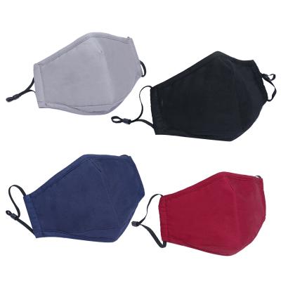 China Wholesale Washable Reusable Fashion Cloth Party Good Quality Cotton Face Mask Black Cloth With Breathable Filter Valve for sale