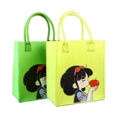 China Wholesale Purchasing Felt Storage Felt Tote Basket Bags For Shopping Various Styles Cartoon for sale