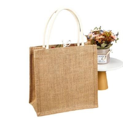 China Eco - Friendly Strong And Durable Buying Exquisite Gifts Jute Small Canvas Wedding Tote Bag for sale