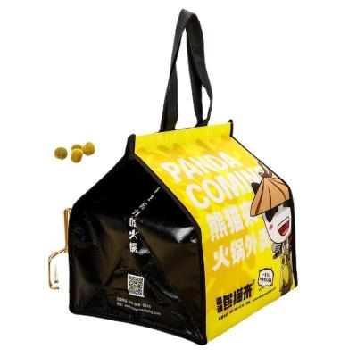 China Waterproof Accept Customized Logo Reusable Thermal Grocery Bag Non Woven Insulated Cooler Tote Small Bag For To Keep Food Fresh for sale