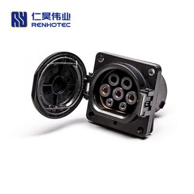 China Support charging GB/T EV charger connector AC 63A male plug with E-lock and 2 meters cable for sale