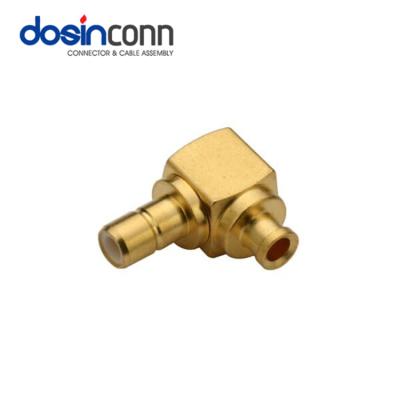 China Right Angle RF Coaxial Connector SMB Plug Solder Type for sale