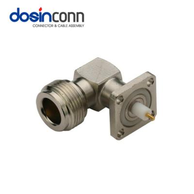 China Right Angle RF N Type RF Coaxial Connectors Flange For Panel Mount for sale