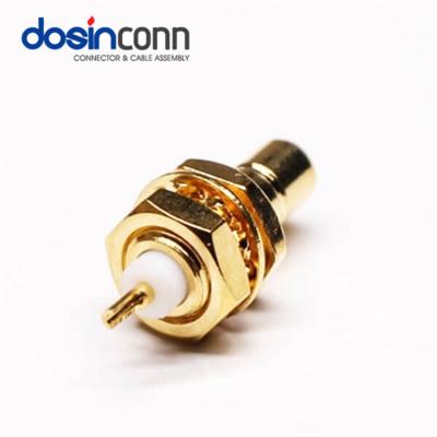 China Automotive RF Coax SMB Straight Female Connectors Solder For Cable Extended PTFE for sale