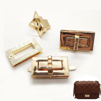 China Factory Price Soft Square Twist Turn Locks Clasp Fastener Purse Closure Leathercraft Twist Lock Accessory for sale