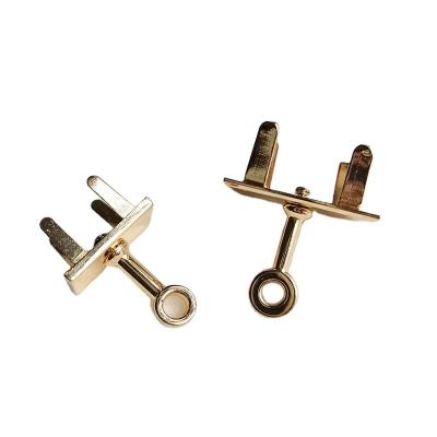 China Smooth Gold Metal Rectangle Turn Lock Twist Clasp Bag Accessories Twist Lock Fastener Twist Locks Clasp for sale