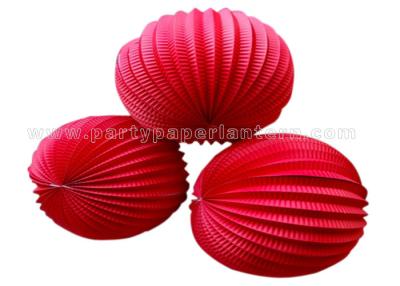 China Solid Color Round Accordion Paper Lanterns , Hanging Wedding Lanterns for sale