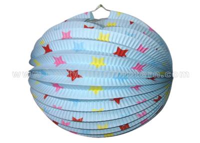 China Star Design hanging paper lanterns with lights , white round paper lanterns for sale