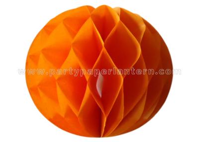 China Orange Blue Tissue Paper Honeycomb Balls , Honeycomb Wedding Decorations for sale