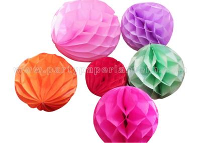 China Plain Color Round Honeycomb Decorations Paper Balls For Party , Home Decoration for sale