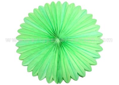 China Party or Event Green , Yellow Paper Fan Decorations , Hanging Paper Fan Decorations for sale