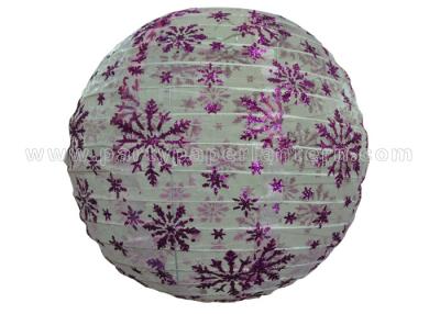 China Snowflake Printing Round Nylon Hanging Lantern for Party , Home Decoration Colorful for sale