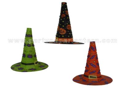 China Funny Customized Colorful Unique Shaped Paper Lanterns For Halloween Witch Hat for sale