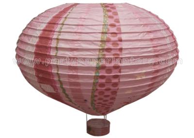 China Hot - air Balloon Unique Shaped Paper Lantern With Luminous Customized Printing for sale