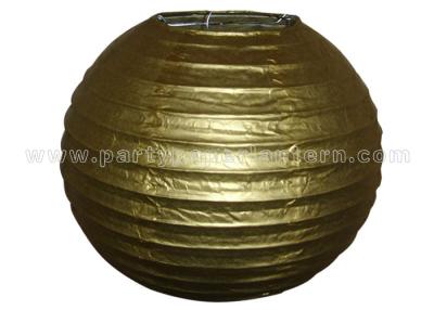 China Gold / Silver Color Round Ball Paper Lanterns , Luxury Modern Paper Lanterns for sale