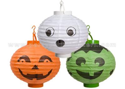 China Patterned Printed Round Paper Lanterns For Party , Halloween Decoration Customized Traditional for sale